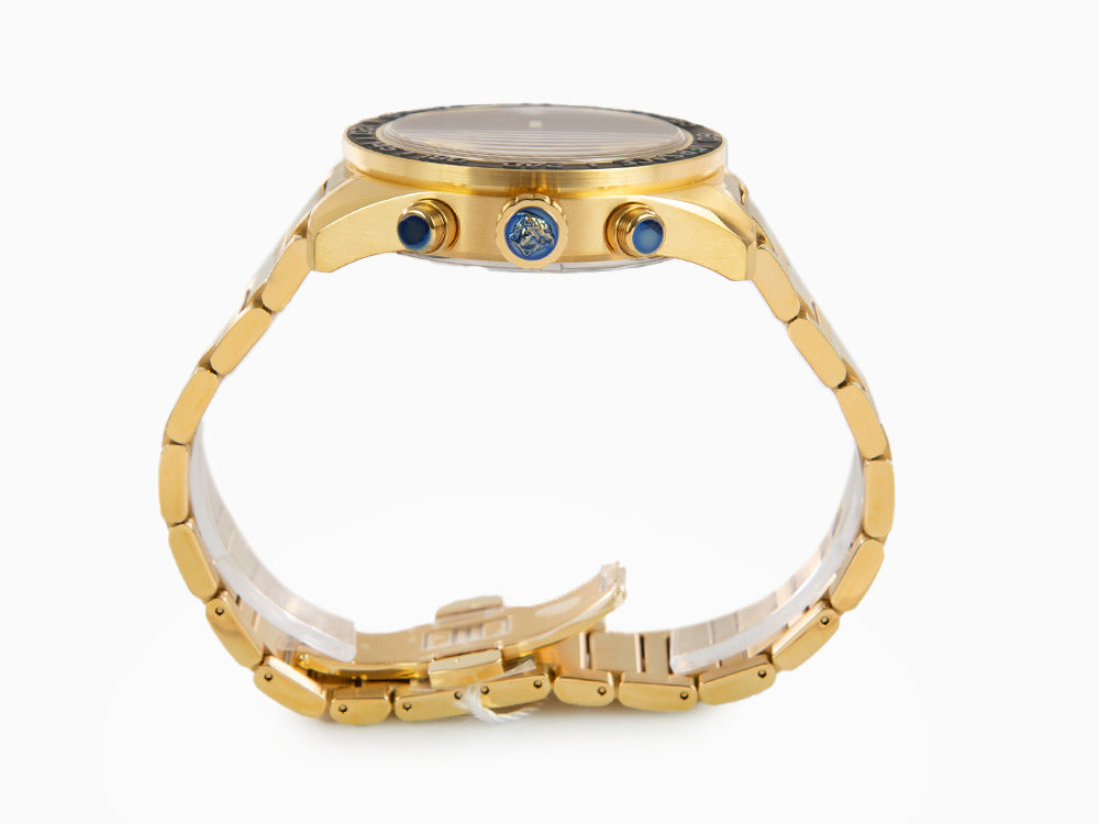 Gold, - PVD Greca VE6K00 Sell Versace mm, Dome Quartz Chrono Iguana 43 Black, Watch,