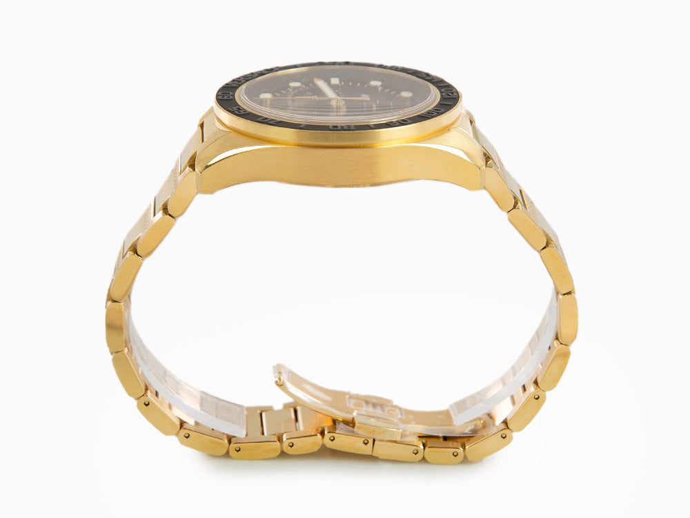 Iguana Quartz Watch, PVD Sell Greca Black, Gold, Versace Chrono VE6K00 Dome - mm, 43