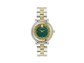 Versace Greca Flourish Quartz Watch, PVD Gold, Green, 35 mm, VE7F00523