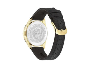 Versace New V Circle Quartz Watch, PVD Gold, 36 mm, Sapphire Crystal, VE8A00224