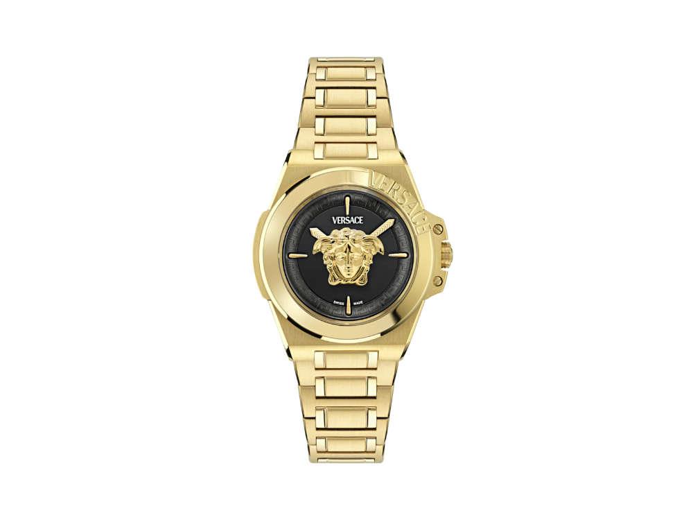 Versace HerA Quartz Watch, PVD Gold, Black, 37 mm, Sapphire Crystal, VE8D00624