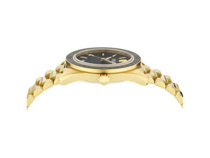 Versace V Dome Quartz Watch, PVD Gold, Black, 42 mm, Sapphire Crystal, VE8E00624