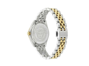 Versace V-Code Lady Quartz Watch, PVD Gold, Light Blue, 36 mm, VE8I00524