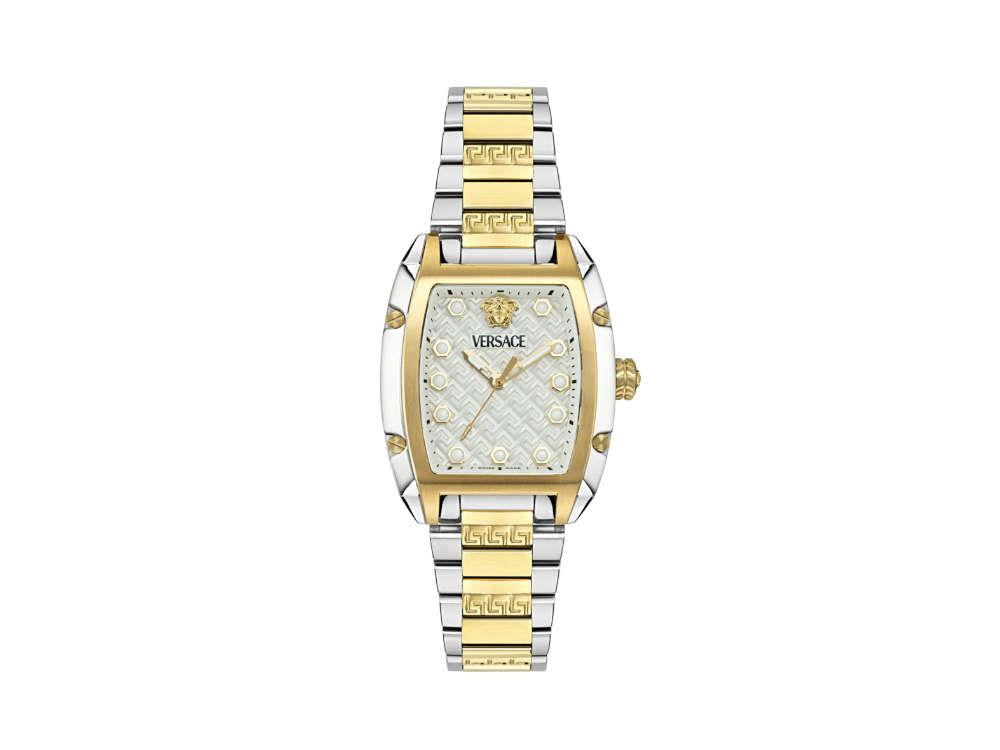 Versace Dominus Lady Quartz Watch, PVD Gold, Silver, 44,8mm x 36mm, VE8K00424