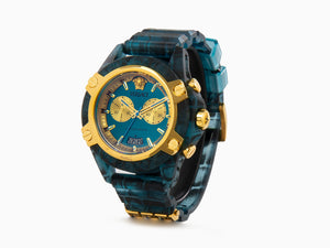 Versace Icon Active Quartz Watch, Polycarbonate, Blue, 44 mm, VE8P00324