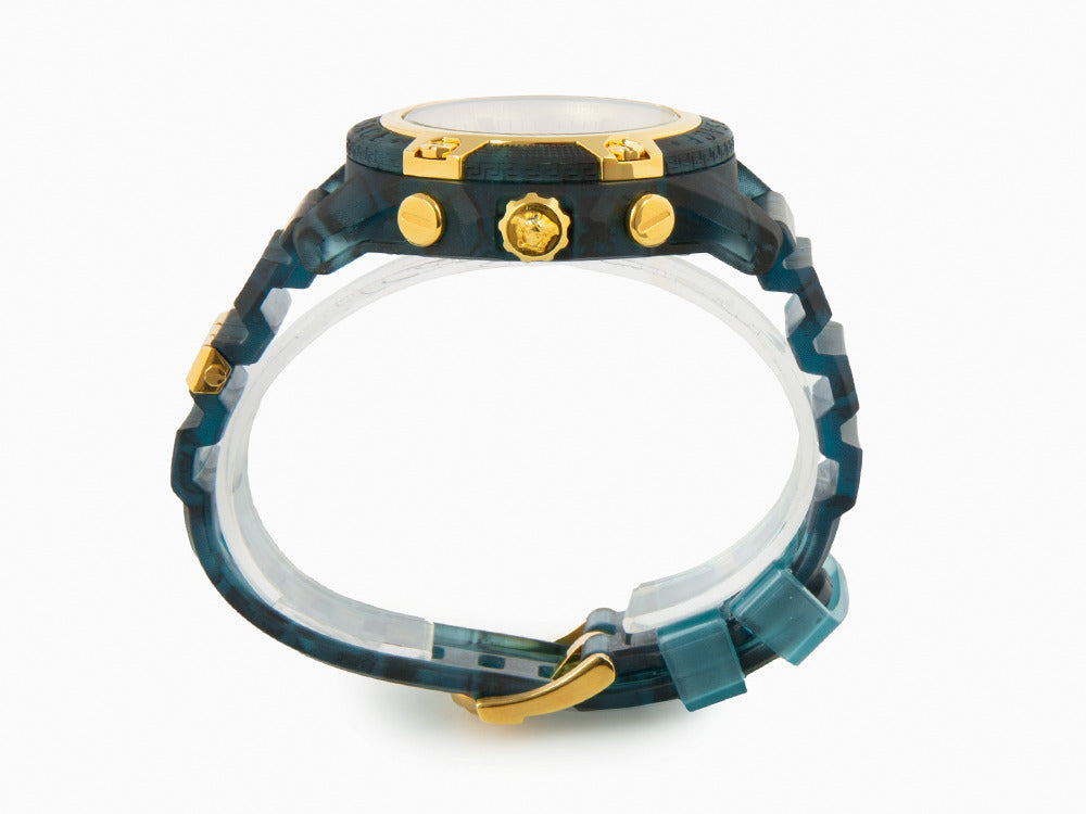 Versace Icon Active Quartz Watch, Polycarbonate, Blue, 44 mm, VE8P00324