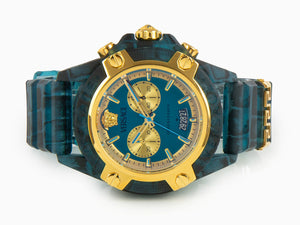 Versace Icon Active Quartz Watch, Polycarbonate, Blue, 44 mm, VE8P00324