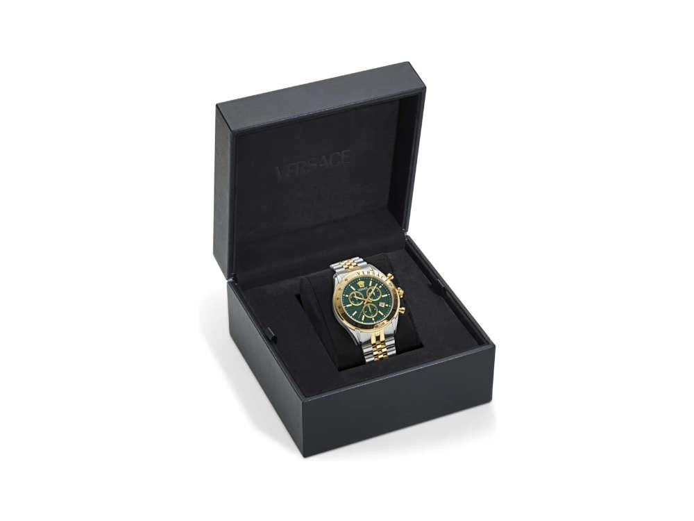 Versace Chrono Master Quartz Watch, PVD Gold, Green, 44 mm VE8R00524