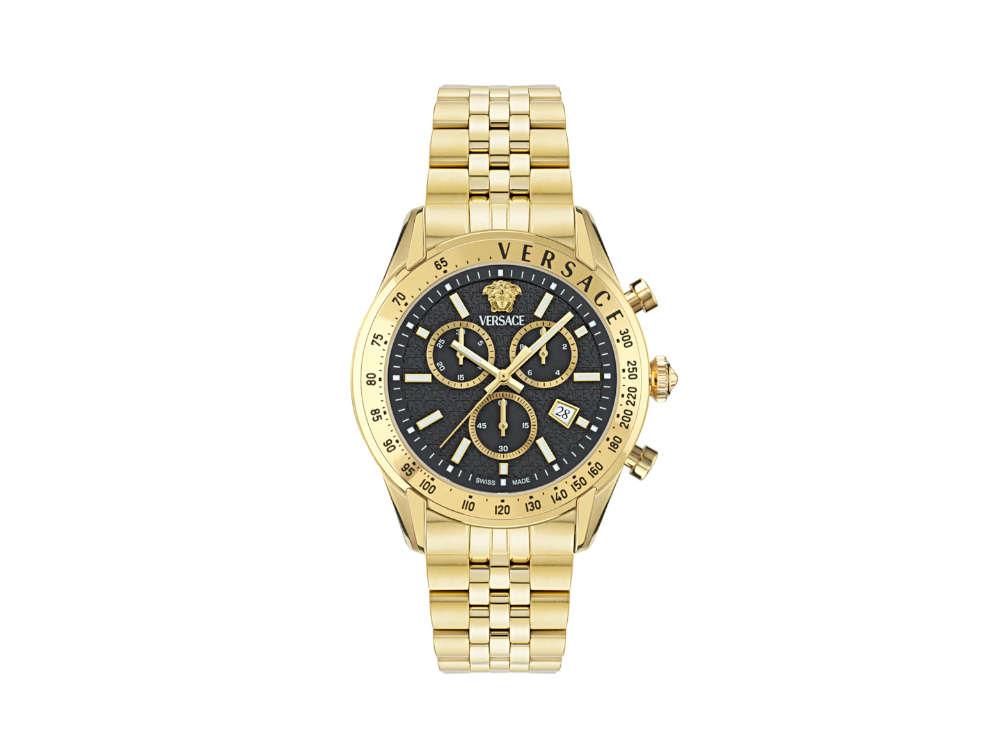 Versace Chrono Master Quartz Watch, PVD Gold, Black, 44 mm, VE8R00624