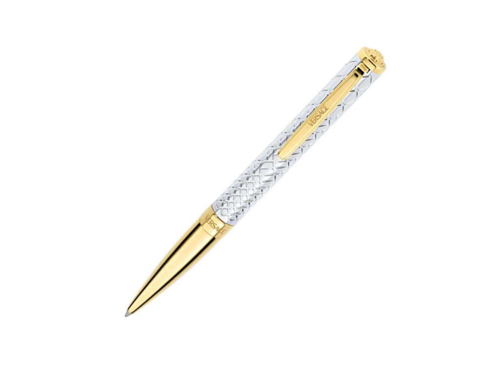 Versace Reve Ballpoint pen, Steel, Silver, Gold plated, VRSC00124