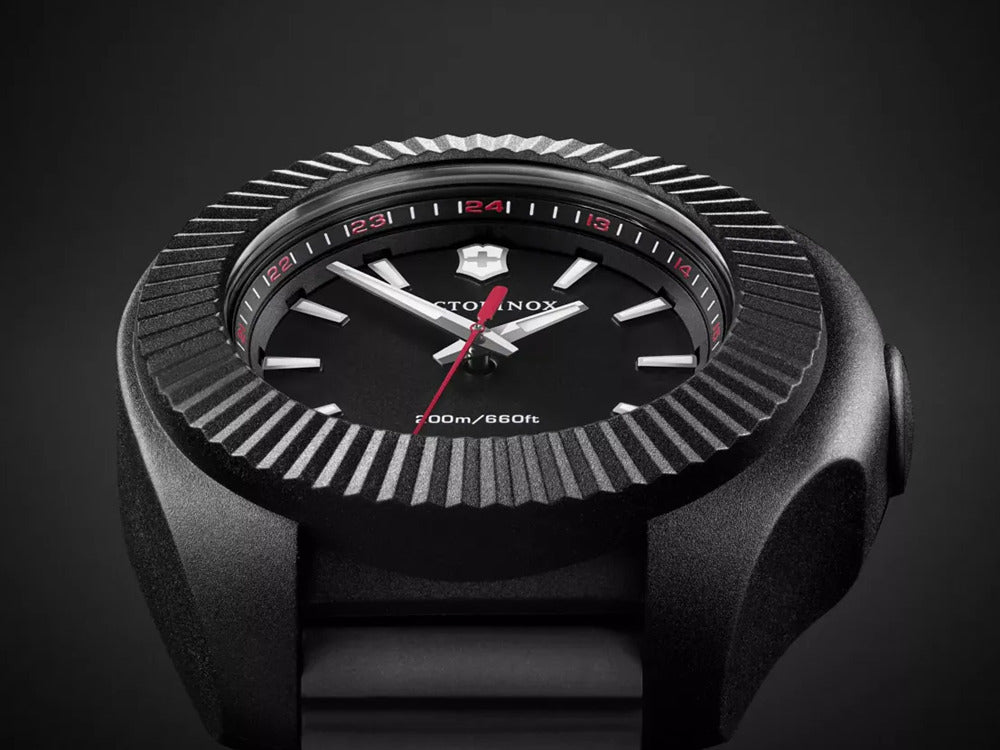 Victorinox I.N.O.X. Ladies Quartz Watch, Stainless Steel, Black, 37 mm, V241768