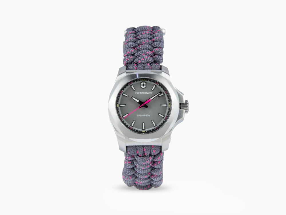 Victorinox I.N.O.X. Ladies Quartz Watch, Stainless Steel, Grey, 37 mm, Paracord
