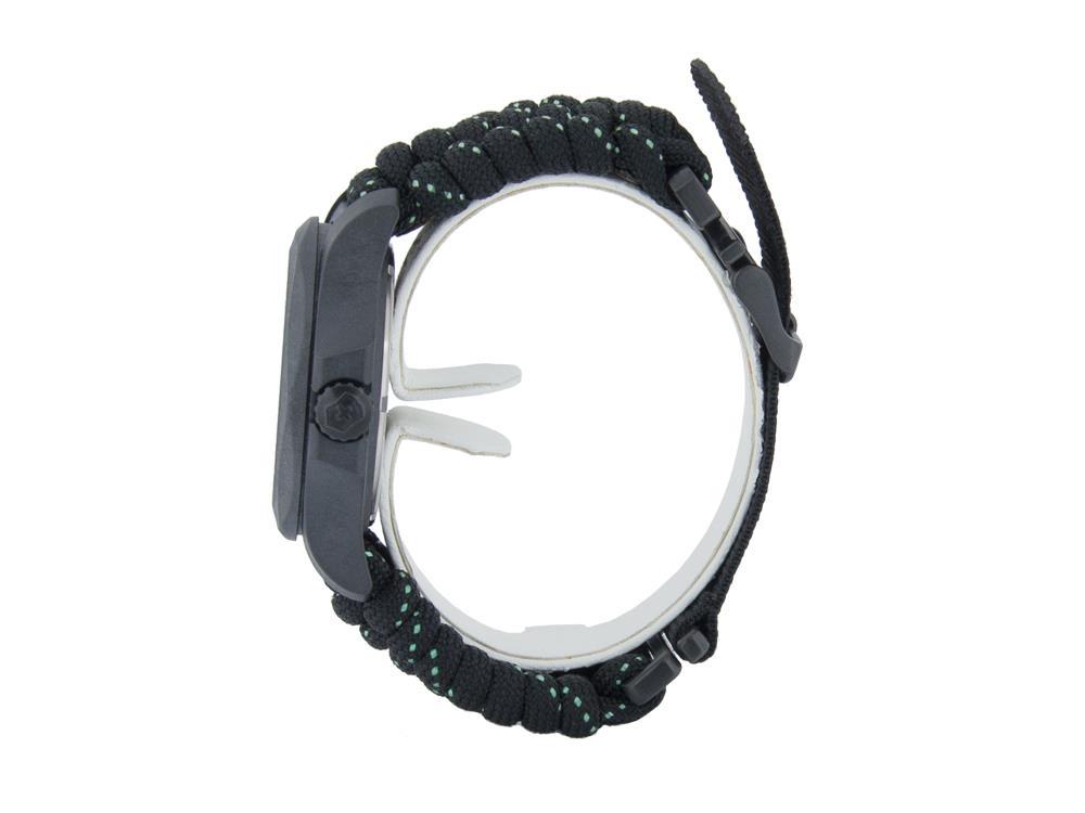 Victorinox I.N.O.X. Carbon Quartz Watch, Black, 43 mm, Paracord, V241859