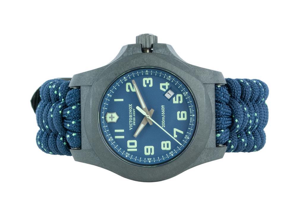 Victorinox I.N.O.X. Carbon Quartz Watch, Blue, 43 mm, Paracord, V241860