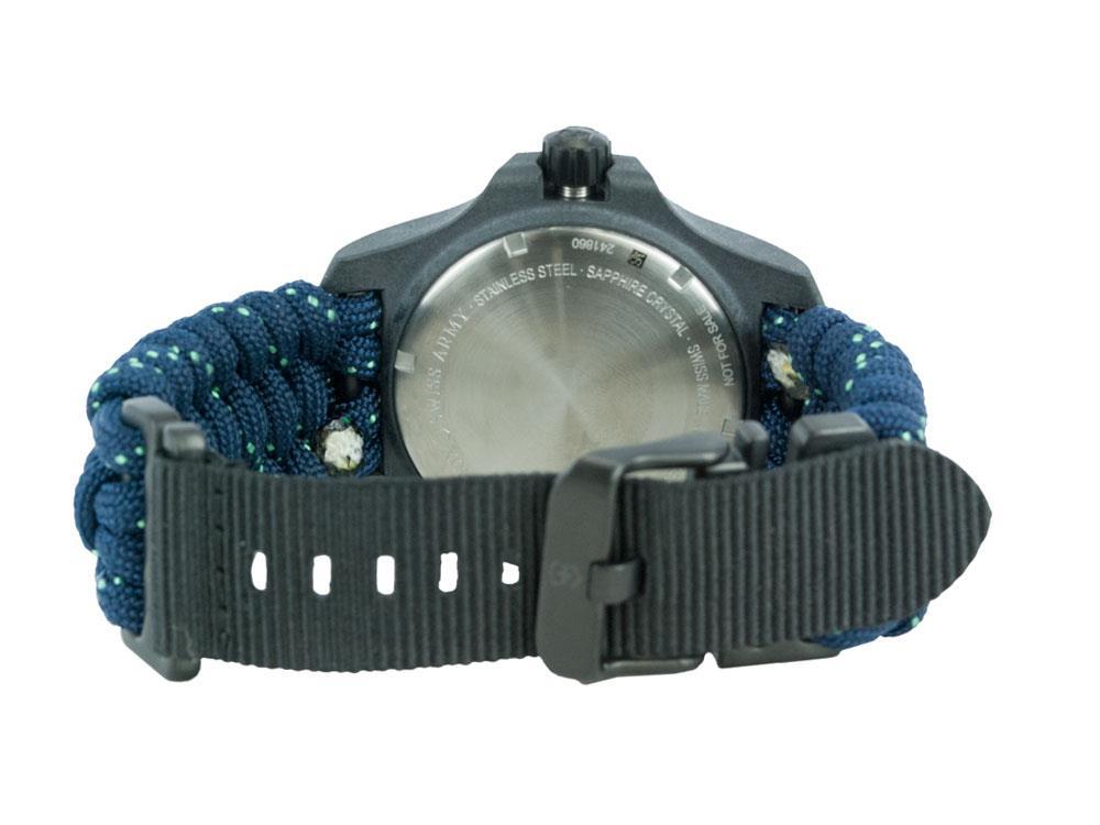 Victorinox I.N.O.X. Carbon Quartz Watch, Blue, 43 mm, Paracord, V241860