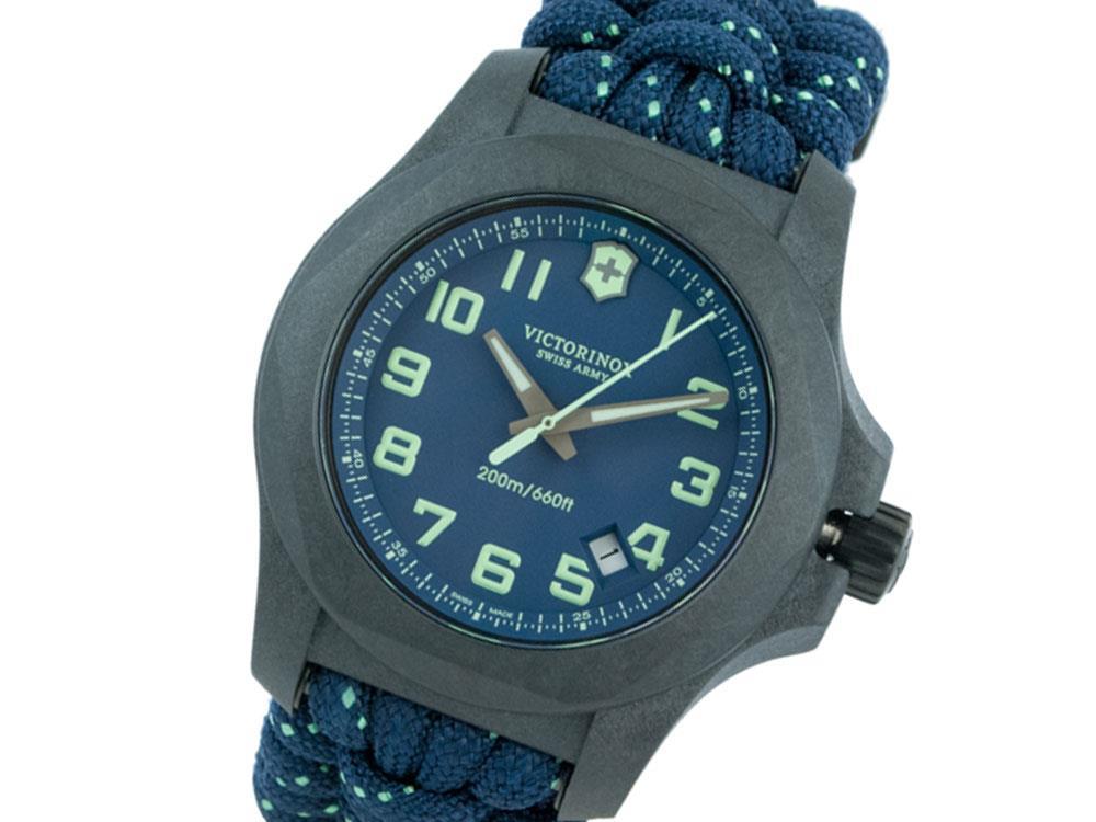 Victorinox I.N.O.X. Carbon Quartz Watch, Blue, 43 mm, Paracord, V241860