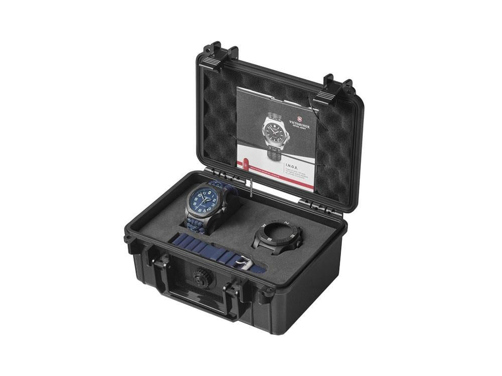 Victorinox I.N.O.X. Carbon Quartz Watch, Blue, 43 mm, Paracord, V241860