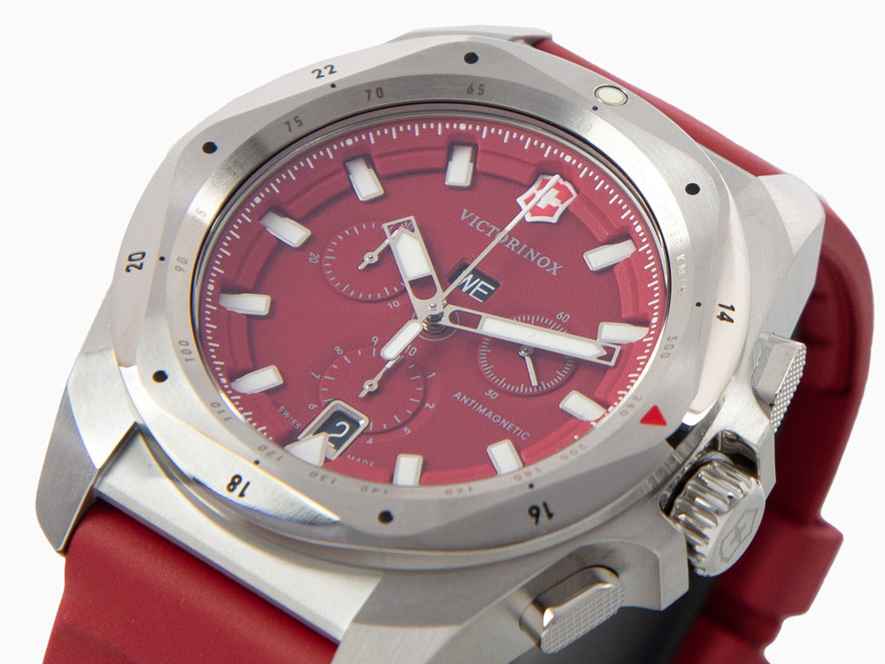 Victorinox I.N.O.X. Chrono Quartz Watch, Red, 43 mm, V241986