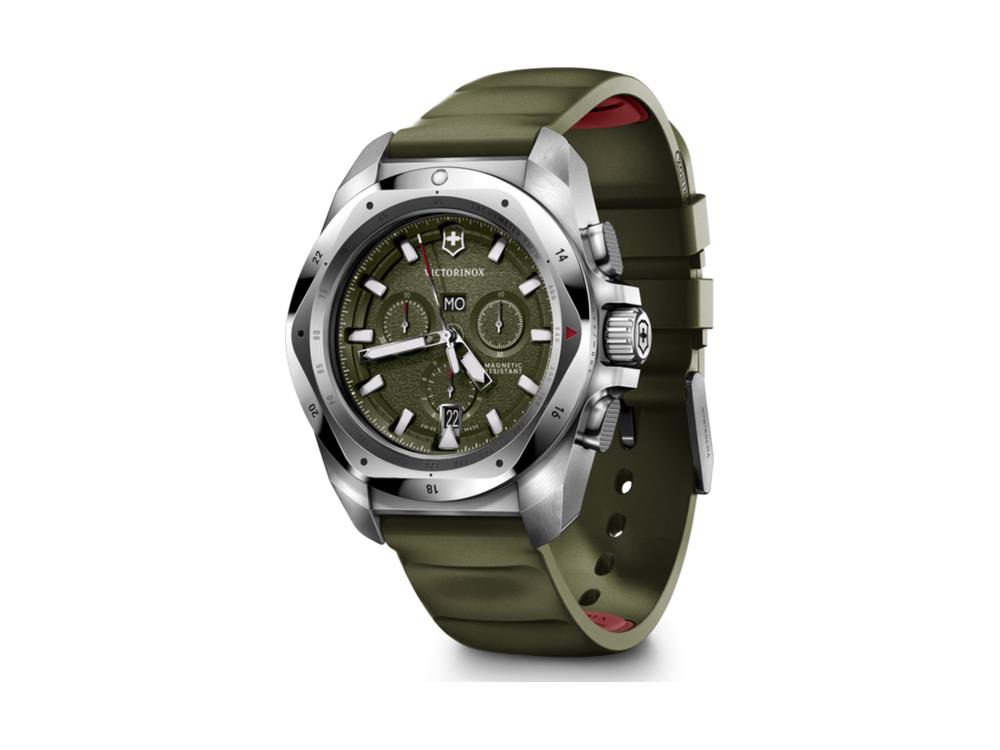 Victorinox I.N.O.X. Chrono Quartz Watch, Green, 43 mm, V242081