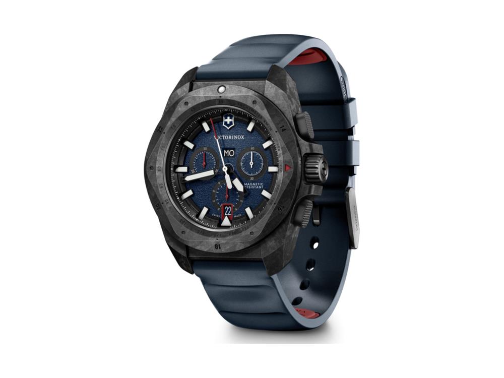 Victorinox I.N.O.X. Chrono Quartz Watch, Carbon Fiber, Blue, 43 mm, V242082