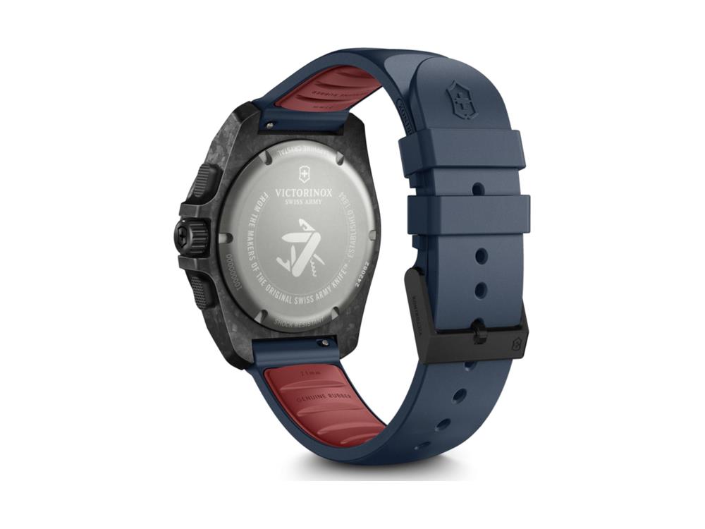 Victorinox I.N.O.X. Chrono Quartz Watch, Carbon Fiber, Blue, 43 mm, V242082