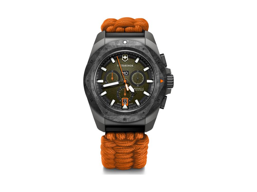 Victorinox I.N.O.X. Chrono Quartz Watch, Titanium, Green, 43 mm, V242083.1