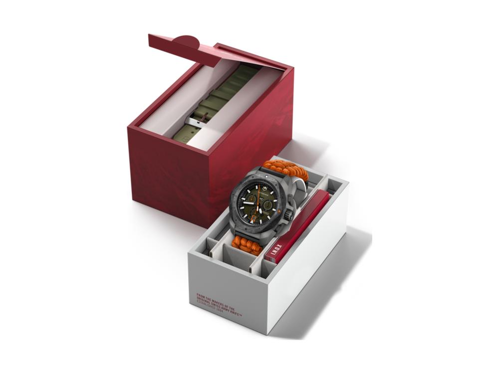 Victorinox I.N.O.X. Chrono Quartz Watch, Titanium, Green, 43 mm, V242083.1