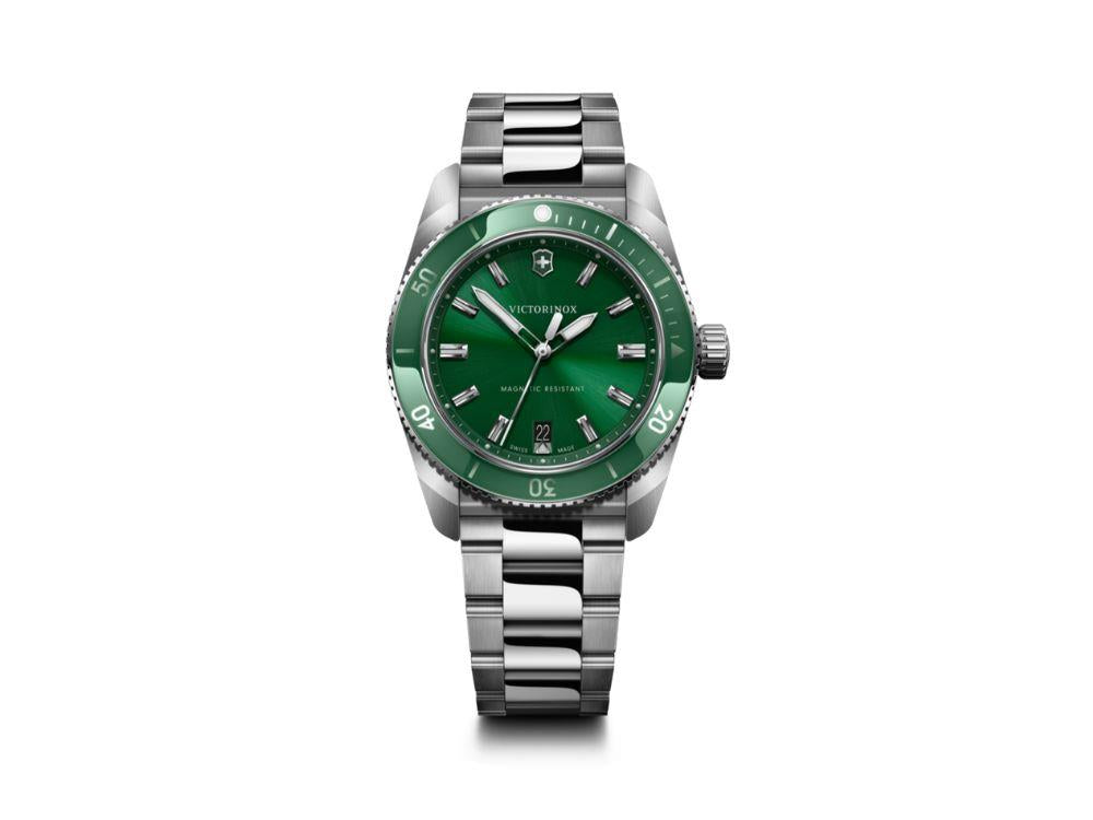 Victorinox Maverick Quartz Watch, Stainless Steel 316L, Green, 39 mm, V242096