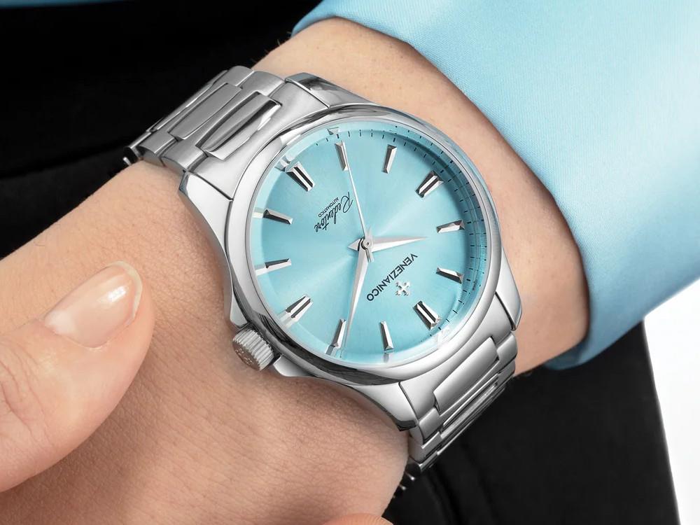 Venezianico Redentore Automatic Watch, 36 mm, Light Blue, 1121502C