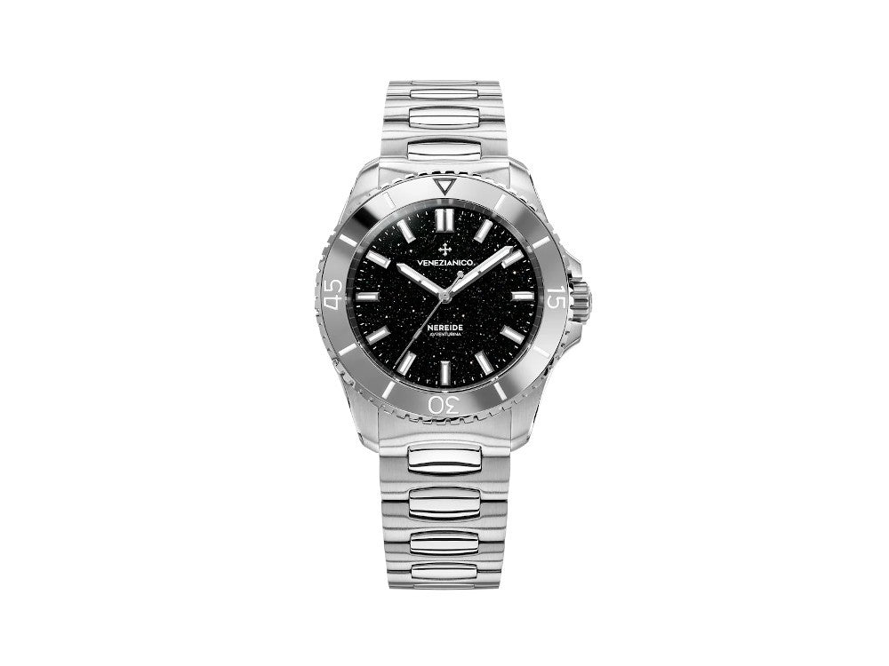 Venezianico Nereide Avventurina Nera Automatic Watch, 39 mm, Black, 3121550C