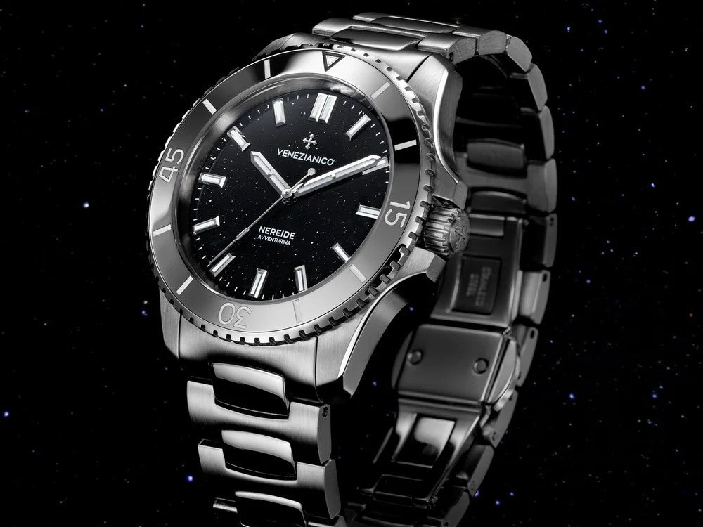 Venezianico Nereide Avventurina Nera Automatic Watch, 39 mm, Black, 3121550C