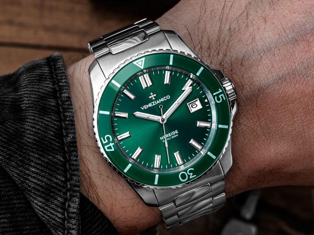 Venezianico Nereide Automatic Watch, 42 mm, Green, 3321511C
