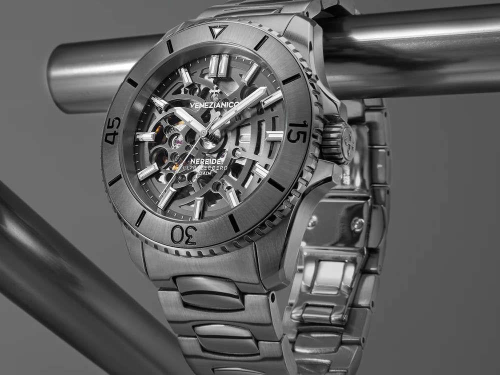 Venezianico Nereide Ultraleggero Automatic Watch, PVD, 42 mm, Grey, 3921509C