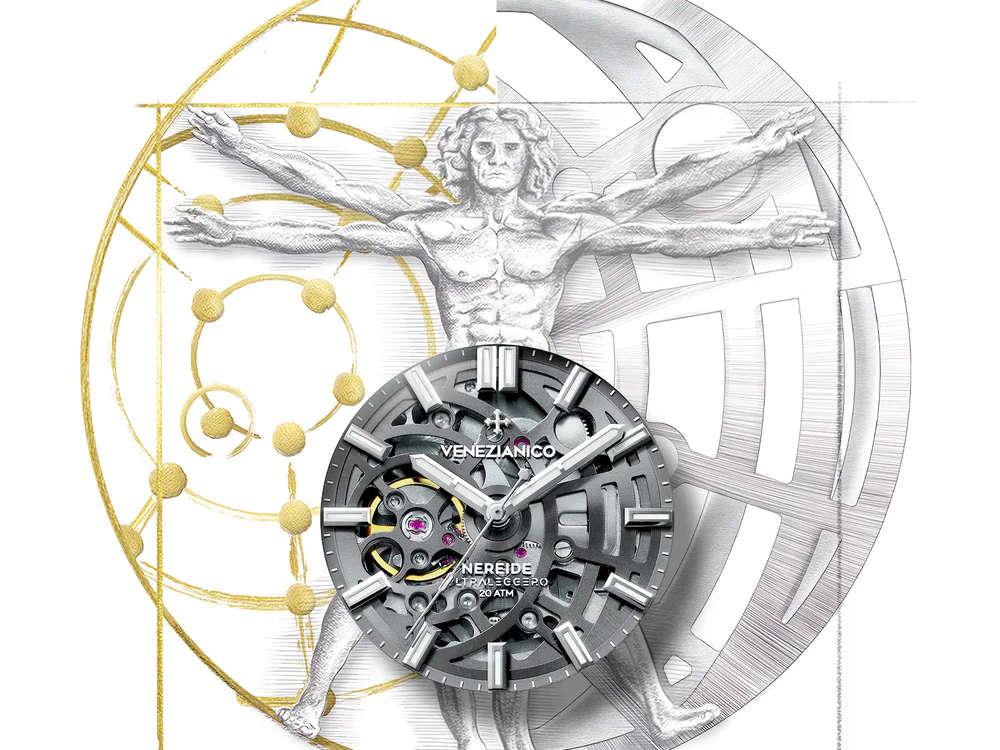 Venezianico Nereide Ultraleggero Automatic Watch, PVD, 42 mm, Grey, 3921509C