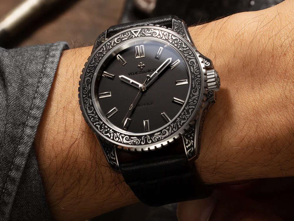 Venezianico Nereide Acquaforte Automatic Watch, 42 mm, Black, 3921520