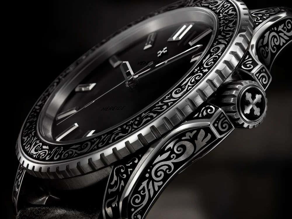 Venezianico Nereide Acquaforte Automatic Watch, 42 mm, Black, 3921520