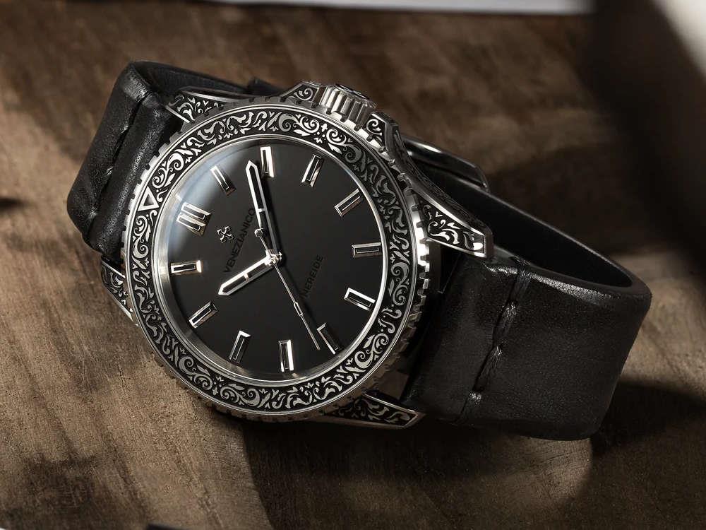 Venezianico Nereide Acquaforte Automatic Watch, 42 mm, Black, 3921520