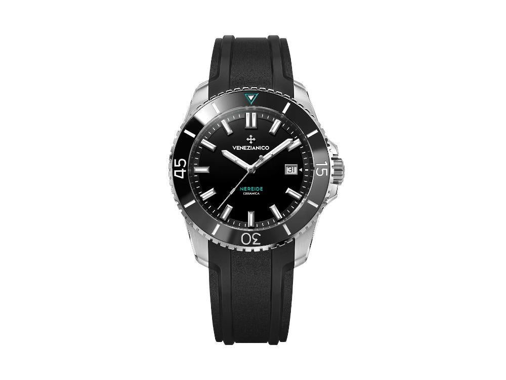 Venezianico Nereide Ceramica Automatic Watch, 42 mm, Black, 4521530