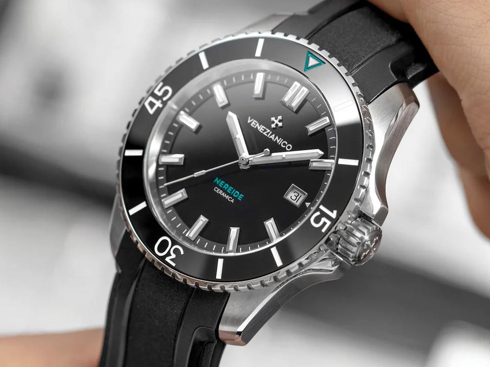 Venezianico Nereide Ceramica Automatic Watch, 42 mm, Black, 4521530