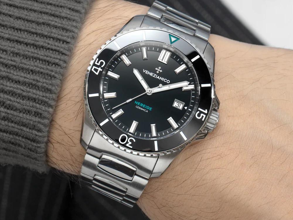 Venezianico Nereide Ceramica Automatic Watch, 42 mm, Black, 4521530C
