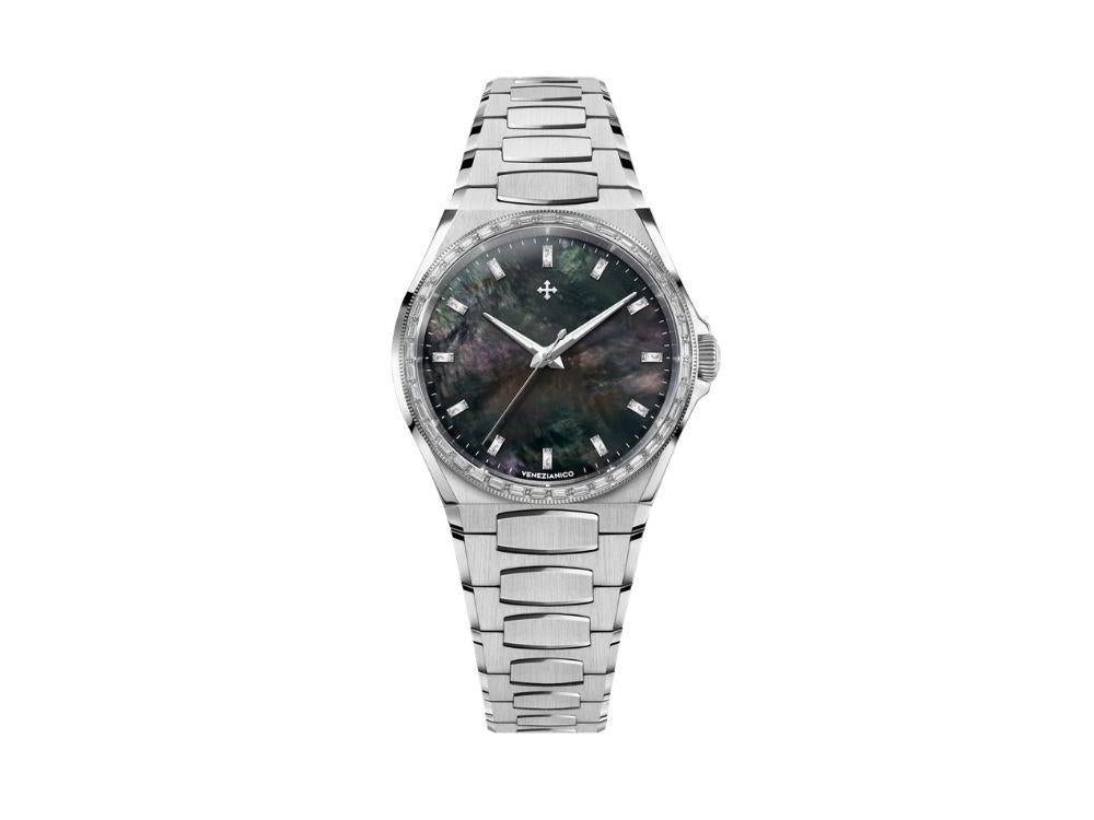 Venezianico Arsenale Moissanite Automatic Watch, 37 mm, Black, 6121514C