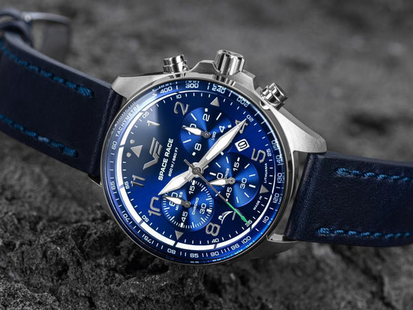 Vostok Europe Space Race Quartz Watch, Blue, 46.5 mm, Chronograph