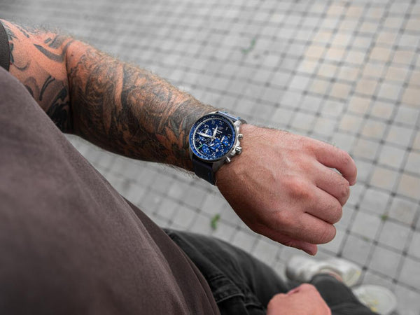 Vostok Europe Space Race Quartz Watch, Blue, 46.5 mm, Chronograph