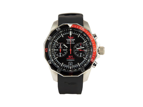 ヒラメキ大地ウォズレック Vostok Europe Rocket N-1 Quartz Watch, Black, 46 mm, 6S21-2255295