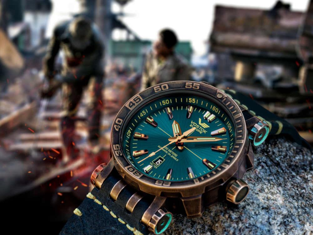 Vostok Europe Energia Automatic Watch, Bronze, Turquoise, NH35A-575O286