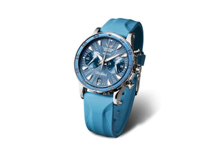 Vostok Europe Undiné Quartz Watch, Blue, 39 mm, Chronograph, VK64-515A526