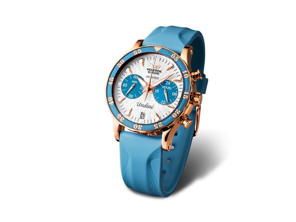 Vostok Europe Undiné Quartz Watch, White, 39 mm, Chronograph, VK64