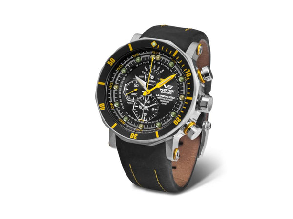 Vostok Europe Lunokhod-2 Quartz Watch, Black, 49 mm, Chrono, YM86
