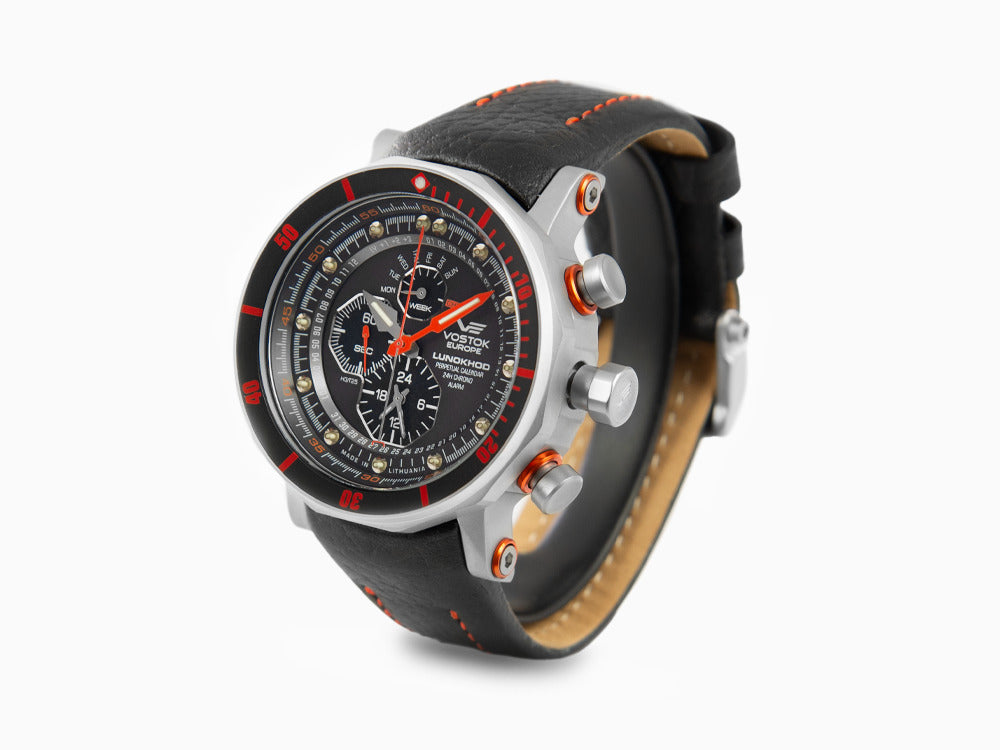 Vostok Europe Lunokhod-2 Quartz Watch, 49 mm, Tritium, Chrono, YM86-620A506