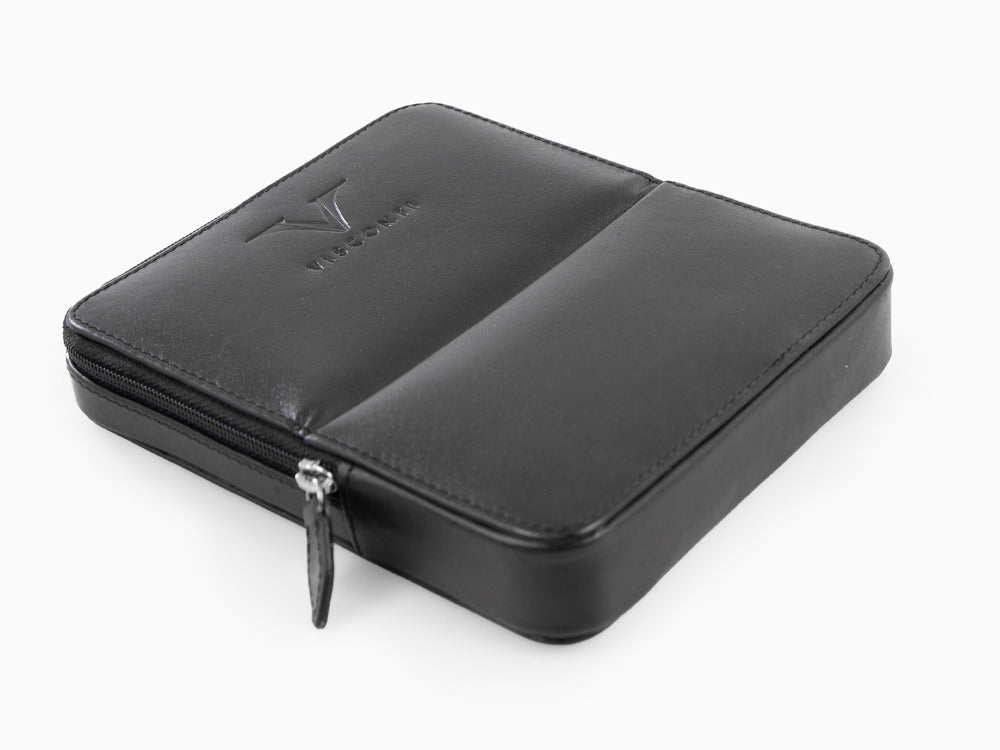 Visconti Accesorios Pen Case, Leather, 6 Writing Instruments, Black, KL40-06